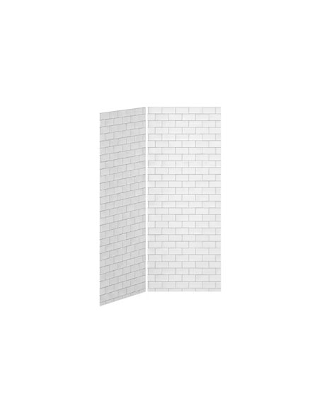 Kalia 36X36 Tiles 36X36 2-Panel Shower Wall Kit For Corner Installation - Tiles Gloss