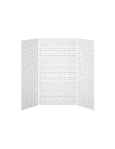 Kalia 36X48X36 Tiles 48X36 3-Panel Shower Wall Kit For Alcove Installation - Tiles Gloss