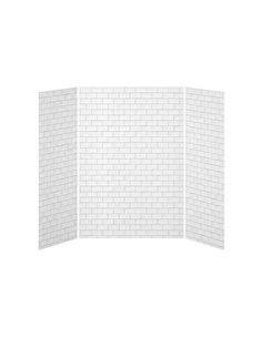 Kalia 36X60X36 Tiles 60X36 3-Panel Shower Wall Kit For Alcove Installation - Tiles Gloss