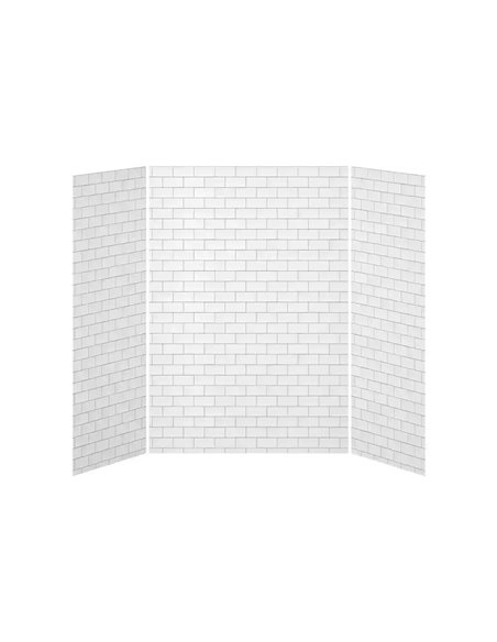 Kalia 36X60X36 Tiles 60X36 3-Panel Shower Wall Kit For Alcove Installation - Tiles Gloss