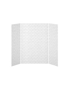Kalia 32X60X32 Tiles 60X32 3-Panel Shower Wall Kit For Alcove Installation - Tiles Gloss
