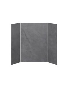 Kalia 32X60X32 Concrete 60X32 3-Panel Shower Wall Kit For Alcove Installation - Concrete