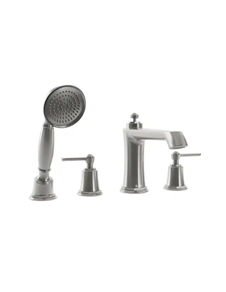 Kalia Rustik 4-Piece Deckmount Tub Filler With Handshower