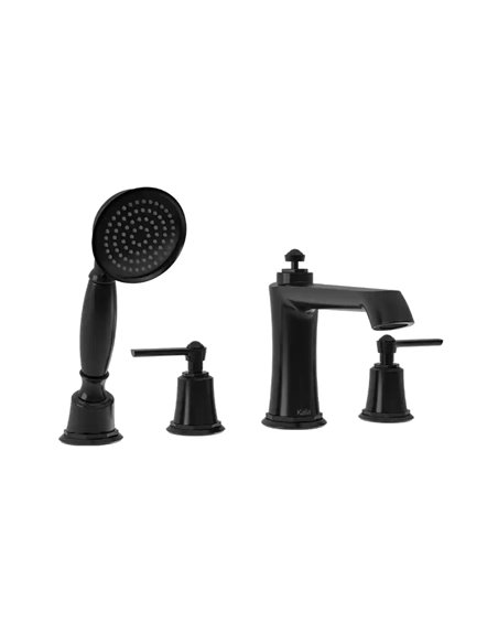 Kalia Rustik 4-Piece Deckmount Tub Filler With Handshower