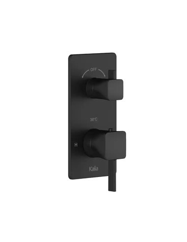 Kalia Squareone 3-Way Aquatonik Type T/P 1/2" Valve With Diverter And Square Decorative Trim