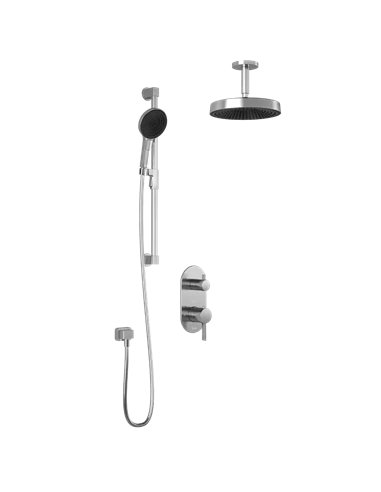 Kalia Roundone TD2 Premia Aquatonik T/P With Diverter Shower System With Vertical Ceiling Arm