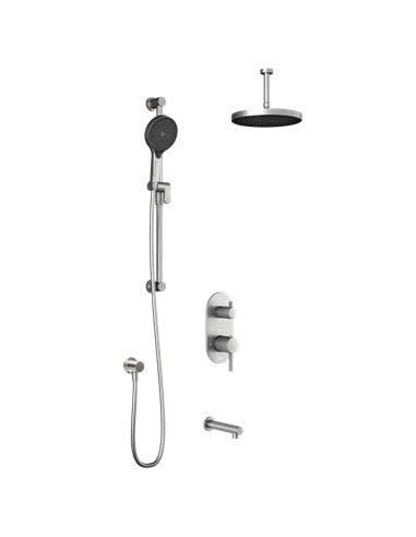 Kalia Roundone TD3 Plus Aquatonik T/P With Diverter Shower System With Vertical Ceiling Arm