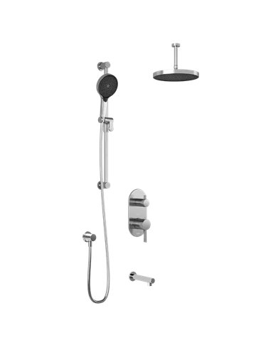 Kalia Roundone TD3 Plus Aquatonik T/P With Diverter Shower System With Vertical Ceiling Arm