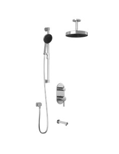 Kalia Roundone TD3 Premia Aquatonik T/P With Diverter Shower System With Vertical Ceiling Arm