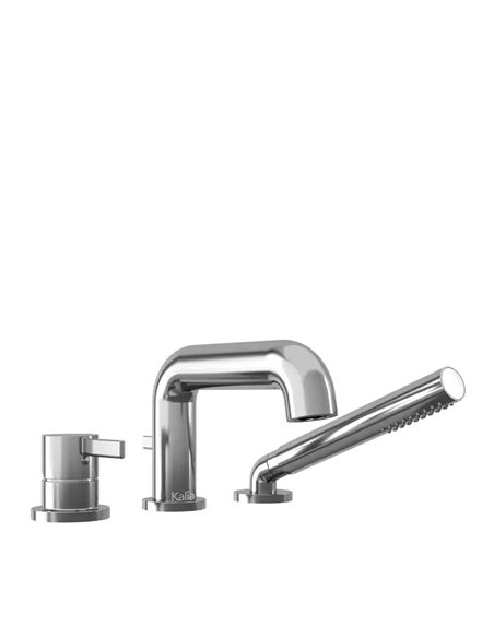 Kalia Basico 3-Piece Deckmount Tub Filler With Handshower