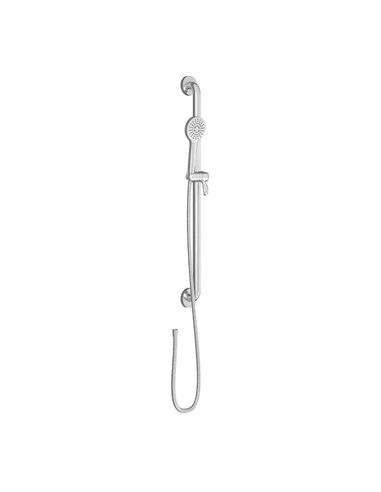 Kalia Basico 2-Jet Handshower, Adjustable Grab Bar And 60" Flexible Metal Hose Assembly