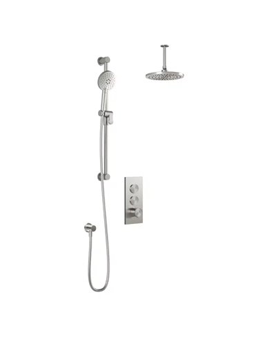 Kalia Roundone TB2 Aquatonik T/P Push-Button Shower System With Vertical Ceiling Arm