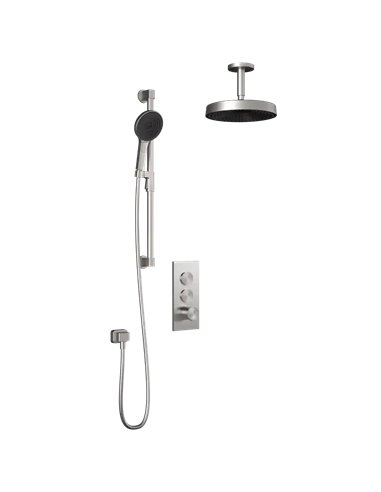 Kalia Roundone TB2 Premia Aquatonik T/P Push-Button Shower System With Vertical Ceiling Arm
