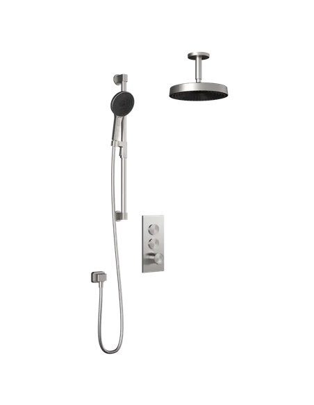 Kalia Roundone TB2 Premia Aquatonik T/P Push-Button Shower System With Vertical Ceiling Arm
