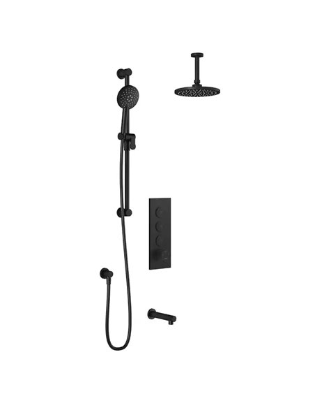 Kalia Roundone TB3 Aquatonik T/P Push-Button Shower System With Vertical Ceiling Arm