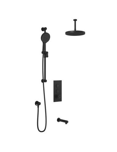 Kalia Roundone TB3 Plus Aquatonik T/P Push-Button Shower System With Vertical Ceiling Arm