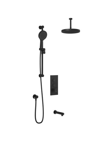 Kalia Roundone TB3 Plus Aquatonik T/P Push-Button Shower System With Vertical Ceiling Arm