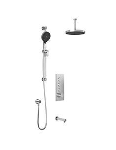 Kalia Roundone TB3 Plus Aquatonik T/P Push-Button Shower System With Vertical Ceiling Arm