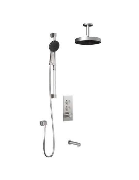 Kalia Roundone TB3 Premia Aquatonik T/P Push-Button Shower System With Vertical Ceiling Arm