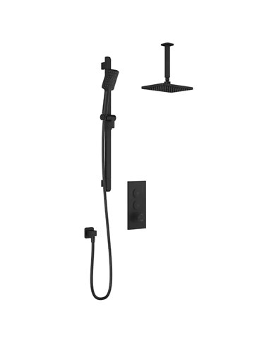 Kalia Squareone TB2 Aquatonik T/P Push-Button Shower System With Vertical Ceiling Arm