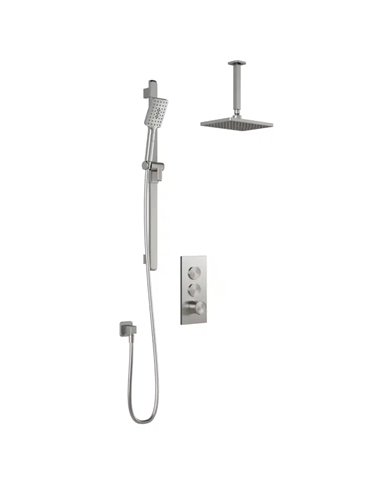 Kalia Squareone TB2 Aquatonik T/P Push-Button Shower System With Vertical Ceiling Arm