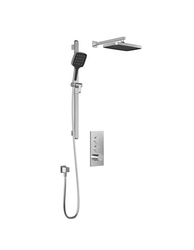 Kalia Squareone TB2 Plus Aquatonik T/P Push-Button Shower System With Wallarm