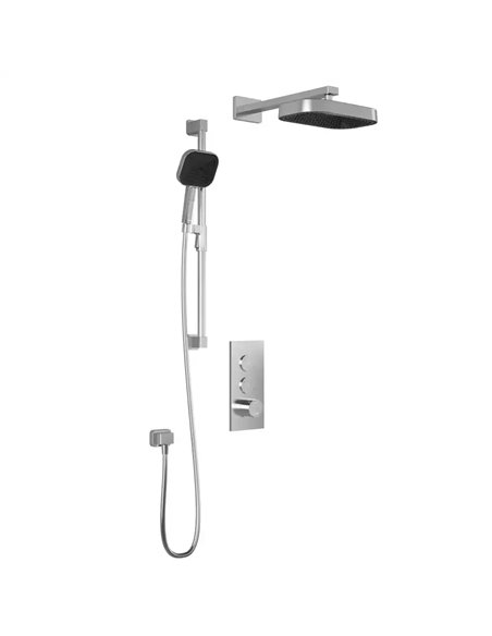 Kalia Squareone TB2 Premia Aquatonik T/P Push-Button Shower System With Wallarm