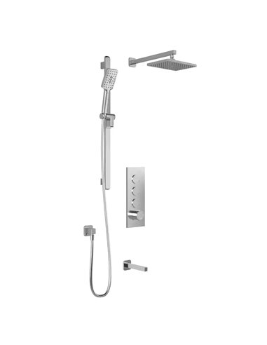 Kalia Squareone TB3 Aquatonik T/P Push-Button Shower System With Wallarm