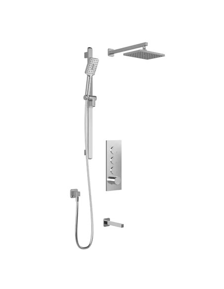 Kalia Squareone TB3 Aquatonik T/P Push-Button Shower System With Wallarm