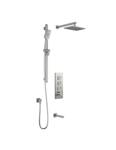 Kalia Squareone TB3 Aquatonik T/P Push-Button Shower System With Wallarm