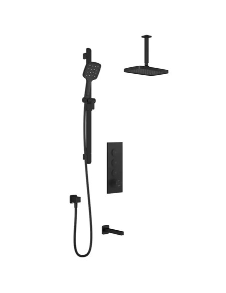 Kalia Squareone TB3 Plus Aquatonik T/P Push-Button Shower System With Vertical Ceiling Arm
