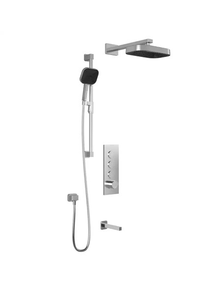Kalia Squareone TB3 Premia Aquatonik T/P Push-Button Shower System With Wallarm