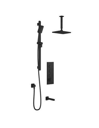 Kalia Squareone TB3 Aquatonik T/P Push-Button Shower System With Vertical Ceiling Arm