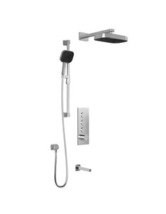 Kalia Squareone TB3 Premia Aquatonik T/P Push-Button Shower System With Wallarm