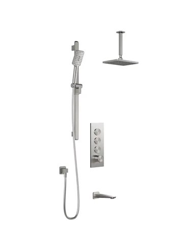 Kalia Moroka TB3 Aquatonik T/P Push-Button Shower System With Vertical Ceiling Arm