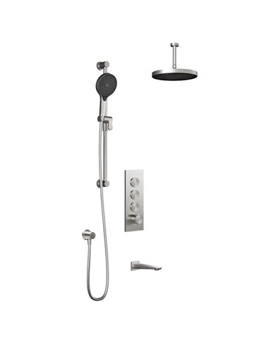 Kalia Moroka TB3 Plus Aquatonik T/P Push-Button Shower System With Vertical Ceiling Arm