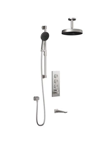 Kalia Moroka TB3 Premia Aquatonik T/P Push-Button Shower System With Vertical Ceiling Arm