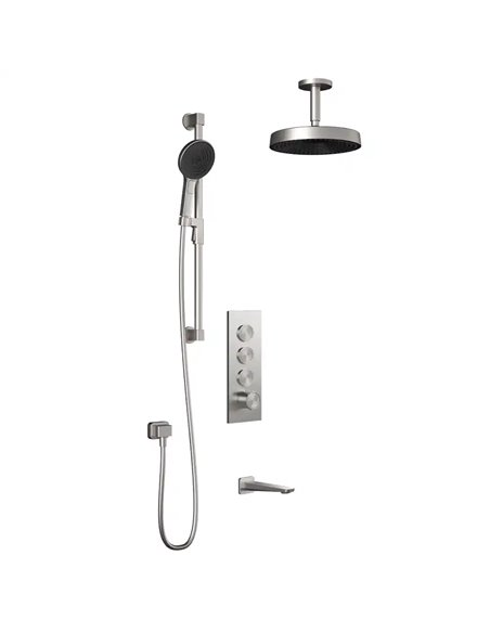 Kalia Moroka TB3 Premia Aquatonik T/P Push-Button Shower System With Vertical Ceiling Arm