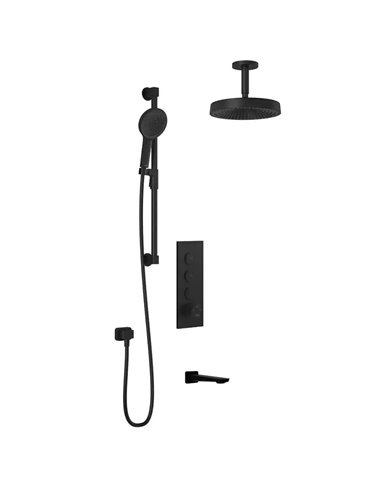 Kalia Moroka TB3 Premia Aquatonik T/P Push-Button Shower System With Vertical Ceiling Arm