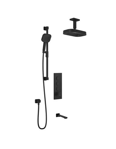 Kalia Kareo TB3 Premia Aquatonik T/P Push-Button Shower System With Vertical Ceiling Arm