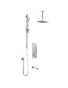 Kalia Kareo TB3 Aquatonik T/P Push-Button Shower System With Vertical Ceiling Arm
