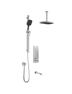 Kalia Kareo TB3 Plus Aquatonik T/P Push-Button Shower System With Vertical Ceiling Arm
