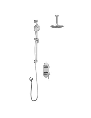 Kalia Roundone PB4 Pressure Balance Shower System With 2-Way Diverter Valve And ½ NPT Connection Type With Vertical Ceiling Arm