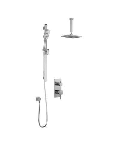 Kalia Squareone PB4 Pressure Balance Shower System With 2-Way Diverter Valve And ½ NPT Connection Type With Vertical Ceiling Ar