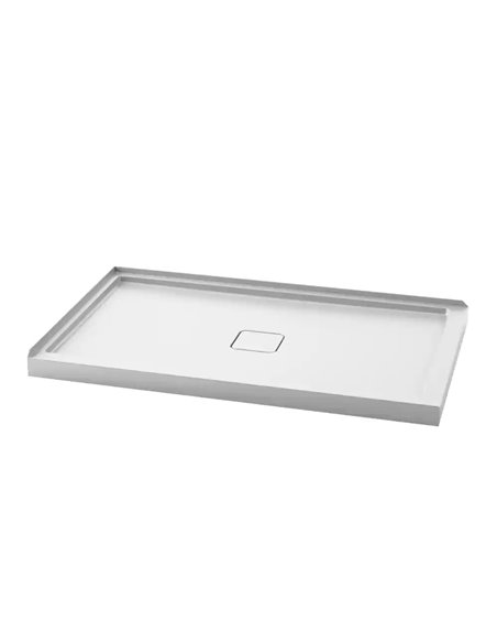 Kalia Kover 60X36 Rectangular Acrylic Shower Base 60X36 With Central Drain And Left Integrated Tiling Flange On 2 Sides
