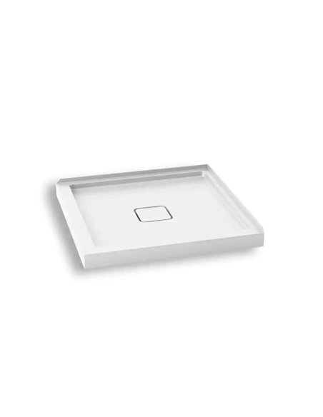 Kalia Kover 36X36 Square Acrylic Shower Base 36X36 With Central Drain And Integrated Tiling Flanges On 2 Sides
