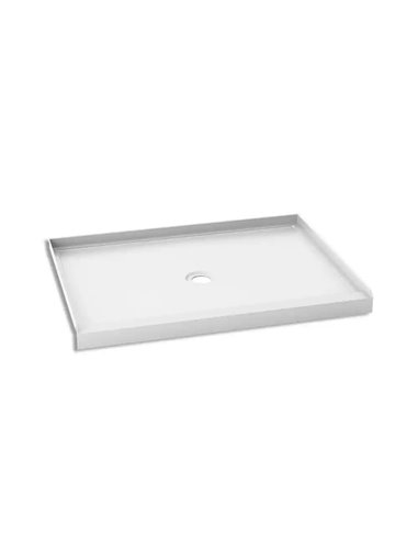 Kalia Koncept 48X36 Rectangular Acrylic Shower Base 48X36 With Central Drain And Integrated Tiling Flanges On 3 Sides