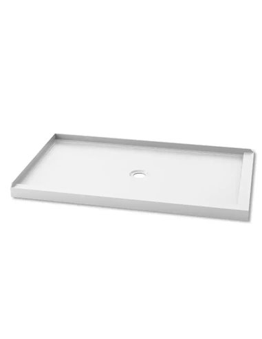 Kalia Koncept 60X36 Rectangular Acrylic Shower Base 60X36 With Central Drain And Left Integrated Tiling Flange On 2 Sides