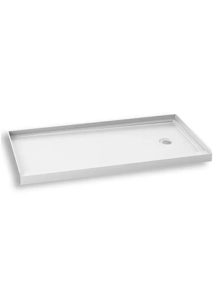 Kalia Koncept 60X32 Rectangular Acrylic Shower Base 60X32 With Right Drain And Integrated Tiling Flanges On 3 Sides
