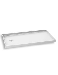 Kalia Koncept 60X32 Rectangular Acrylic Shower Base 60X32 With Left Drain And Integrated Tiling Flanges On 3 Sides